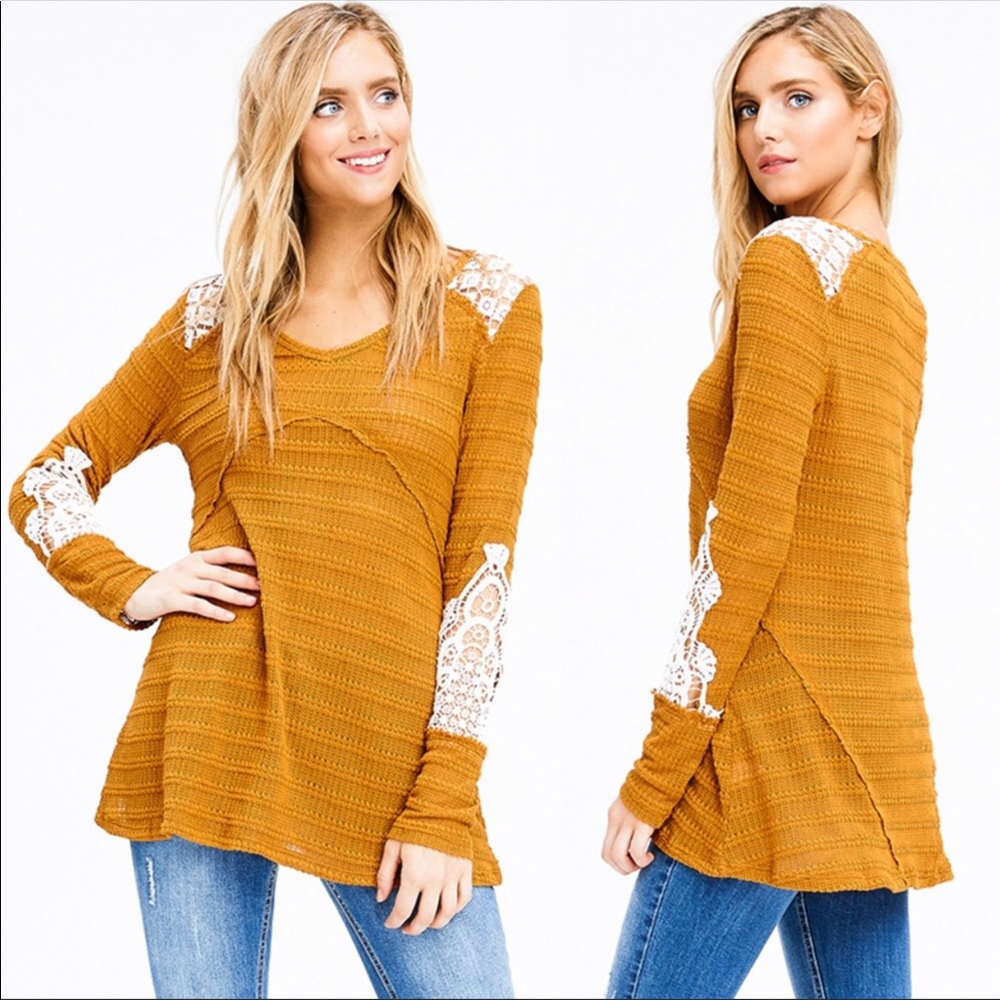 NEW! TUNIC WITH LACE ACCENTS SIZE SMALL AND LARGE - Picture 3 of 7